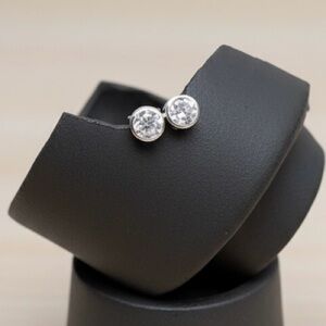 Sterling Silver .925 5mm Round CZ Crystal Studs